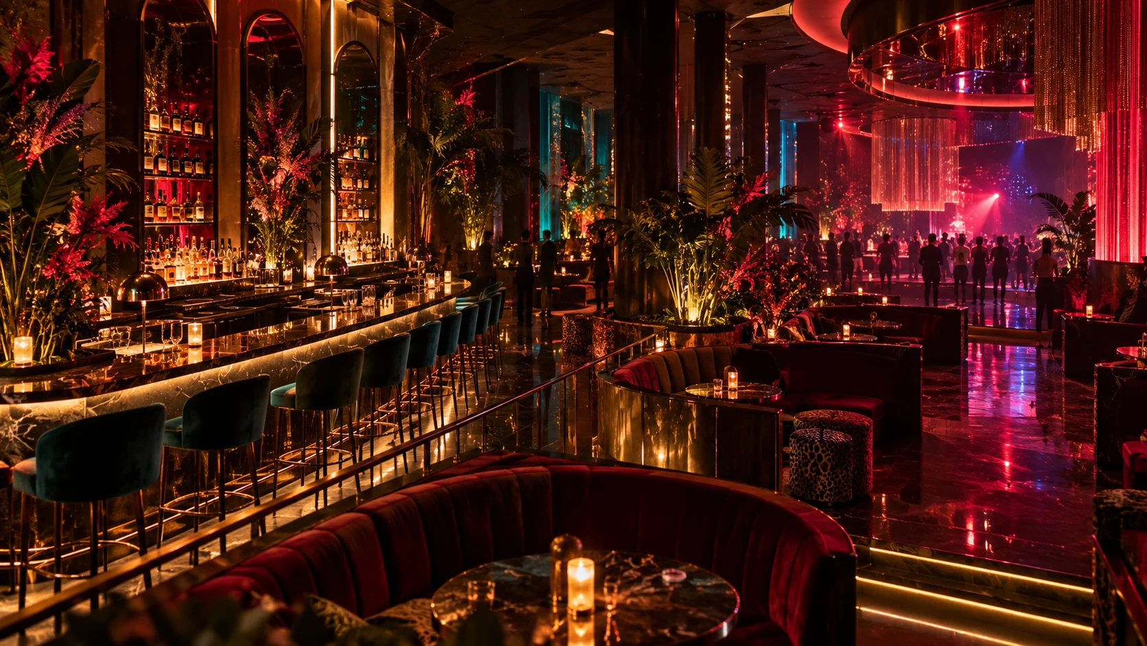 Concept illustration of a club interior in Miraflores
